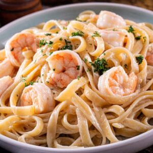 Fideos con Camarones